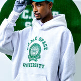 [UNISEX] Faux Shearling-Trimmed Cotton-Jersey Hoodie (Light Grey) (6656665157750)