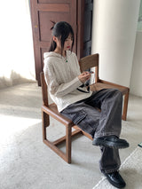 [S~3XL] ポーションロングワイドデニムカーゴパンツ