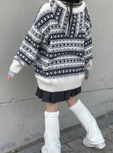 イグルーフードロングニットウェア / Igloo hooded long knitwear