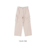 (UNISEX) カーブド切開斜線カーゴパンツ