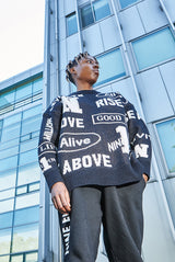 Levitate knit crewneck - Black (4622111080566)