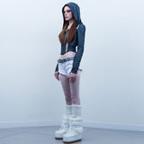 Corset Hoodie [White Gray]