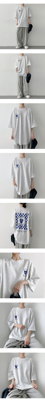 イラストレーションチェックハートショートスリーブT / Illustration Check Heart Short Sleeve Tee