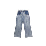セミブーツカット ワイド ピンタック デニムパンツ /  CHARMS SEMI BOOTCUT  WIDE PINTUCK DENIM PANT BL