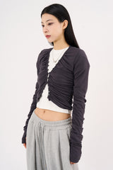 Clover shirring crop cardigan