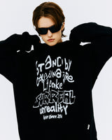 オーバーサイズタイポフーディー/OVER SIZE TYPO HOODIE-BLACK
