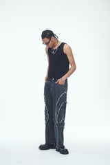 コンマデニムパンツ/Comma Denim Pants Grey
