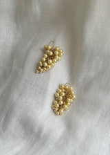 pearl grape earring - yellow