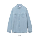 LMN two-pocket oversized denim shirt (3 colors)