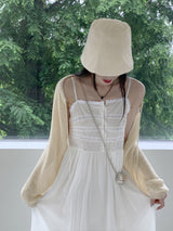 夏 ベーシック ストリング リボン クロップド ボレロ カーディガン/[6 colors] Honey Summer Basic String Ribbon Cropped Bolero Cardigan