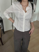 フォーマル ライン シャツ / Formal line shirt (2color)
