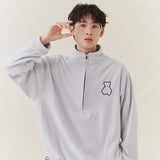 AQO BEAR FLEECE HALF ZIP-UP GREY (4564986888310)