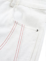 レッグティッシュセミブーツカットパンツ / Leg Tissue Semi Bootcut Pants WHITE