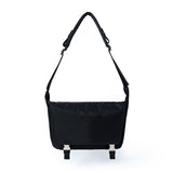 2-Buckle Biker Messenger Bag (Black)