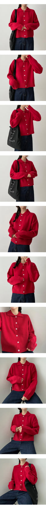 パフィンカラーニットカーディガン / Puffin Collar Knit Cardigan