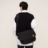 ドットスマイルエンブロイダリークロスメッセンジャーバッグ / [UNISEX] Dot Smile Embroidery Cross Messenger Bag_Black