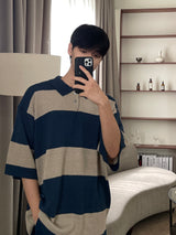 Other Knit Border Short Sleeve T Shirt (3color)