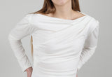 ドレープパフシャーリングTシャツ / Drape Puff Shirring T-shirt White