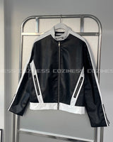 グロッシーバイカーレザージャケット / ENOC Glossy Biker Leather Jacket (2 colors)