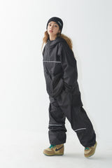 ラウンドラインフーデッドジャケット/BSR2223FWJK045 ROUND LINE HOODED JACKET BLACK