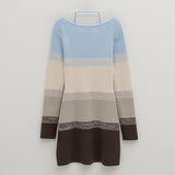 (OP-6145)HALTER NECK GRADATION KNIT DRESS