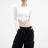 [NONCODE] Lexit strap crop T-shirt