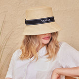 Ribbon paper bucket hat Beige