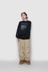 Corduroy Knitted Tuck String Pants