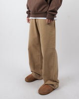リープワイドピーチナッピングコットンパンツ/leap wide peach napping ccotton pants 2color