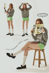 リリーベロアメリージェーン / LILY VELOUR MARY JANE_4COLORS