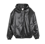 No.0458 leather hood bomber padding JP