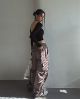 (UNISEX) ハイシャーリングカーゴパンツ