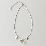 クリアグリーンハートネックレス/CLEAR GREEN HEART NECKLACE