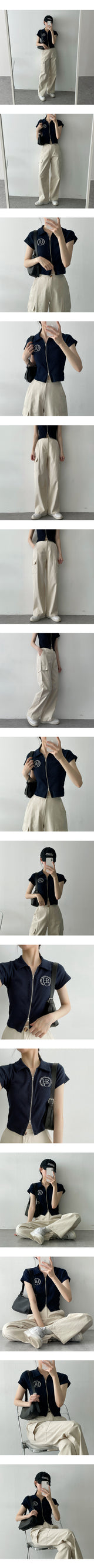 オンネバンディングコットンポケットカーゴワイドパンツ / Onne Banding Cotton Pocket Cargo Wide Pants