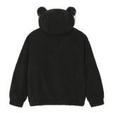 パンクベアフリースジャケット / 0 1 punk bear fleece jacket - BLACK