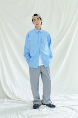 フロントシームツーウェイワイドスウェットパンツ / FRONT SEAM 2WAY WIDE SWEAT PANTS GREY (6554437582966)