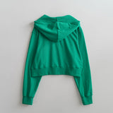 レイニークロップフーディージップアップ / RAINY CROP HOODIE ZIP UP (WHITE,GREEN-BLUE)