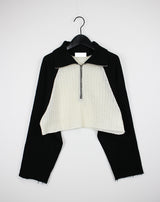クロップハーフカラーニット/Crop Half Color Knit (2color)