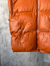 Oversized fit leather padded vest