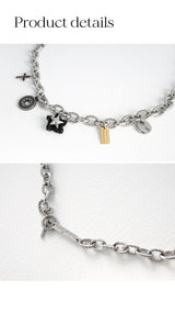 ユニークペンダントウィズボールドチェーンネックレス/[Unisex] Unique pendant with bold chain necklace