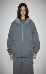  PIPPING MIX ANORAK HOODIE_GRAY