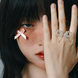 Crystal Ribbon Ring
