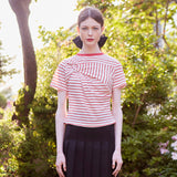 ツイストストライプTシャツ / Twisted Stripe T-shirt (RED)