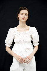 Magnolia puffy cotton blouse (6569462497398)