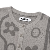 チェリージャカードパターンショートスリーブカーディガン / CHERRY JACQUARD PATTERN SHORT SLEEVE CARDIGAN [MELANGE GRAY]