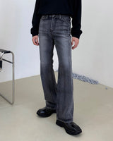 オールブラッシュバックスリットブーツカットデニム/MG608 All Brush Back Slit Bootcut Denim