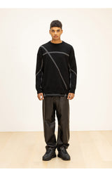 ラムスキンカーブラインパンツ/LAMSKIN CURVED LINE PANTS