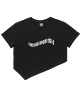 GLITTER LOGO UNBALANCE CROP TEE (6589981622390)