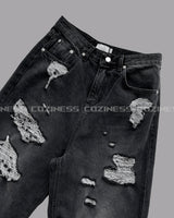 ダメージワイドパンツ / SK Damage Wide Pants (2 colors)