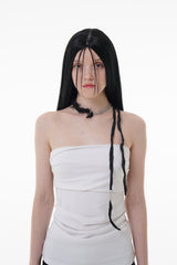 ROUGH SCARF NECKLACE BLACK